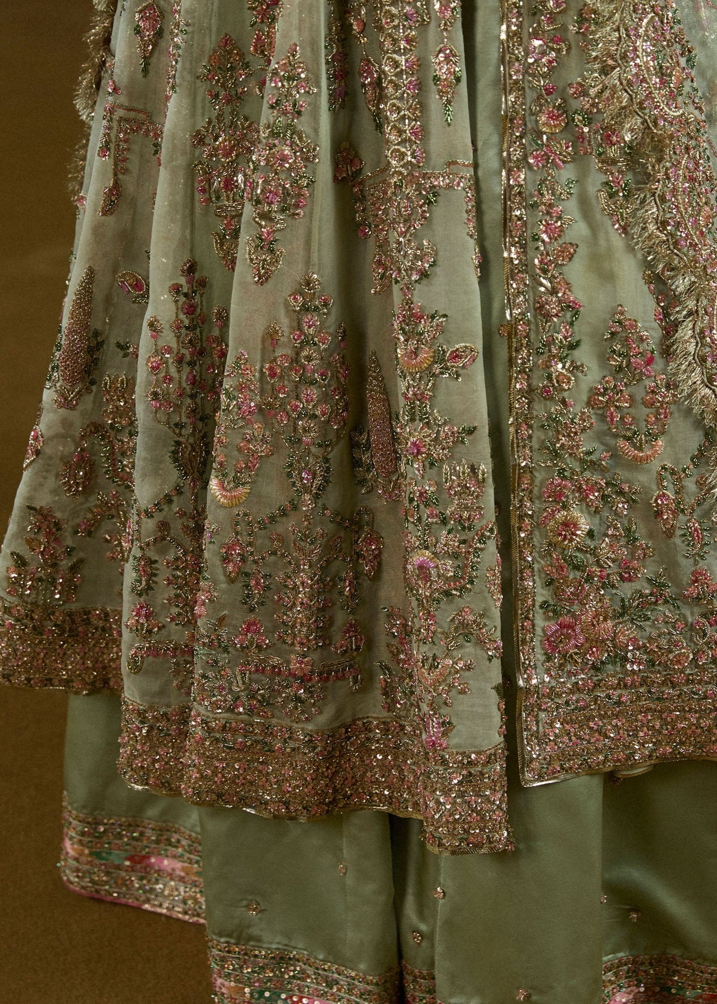 Hussain Rehar | 3 Piece Unstitched Satin Silk Lehnga | Parwan