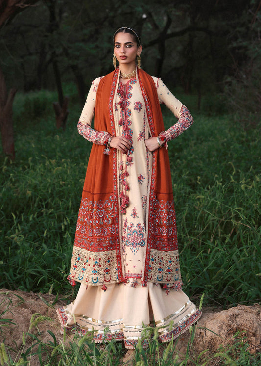 Hussain Rehar | 3 Piece Unstitched Embroidered Karandi | Riva