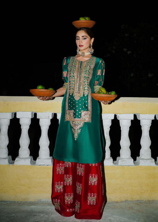 Hussain Rehar | 3 Piece Unstitched Embroidered Raw Silk | Beryl