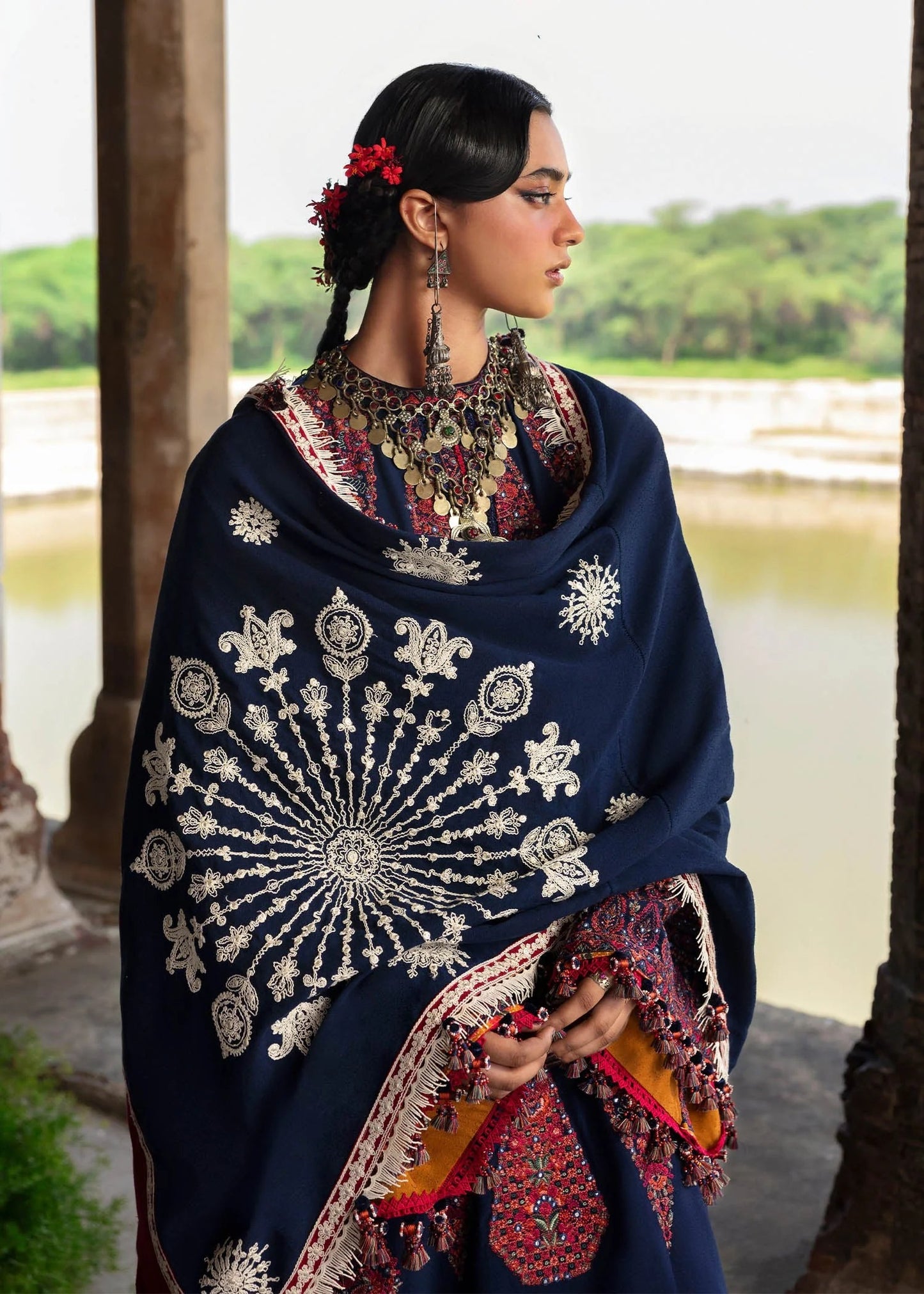 Hussain Rehar | 3 Piece Unstitched Embroidered Karandi | Gulbano