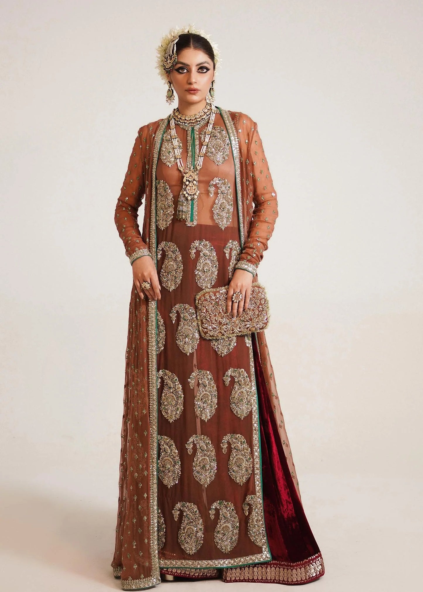 Hussain Rehar | 3 Piece Unstitched Embroidered Satin Silk | Shamma
