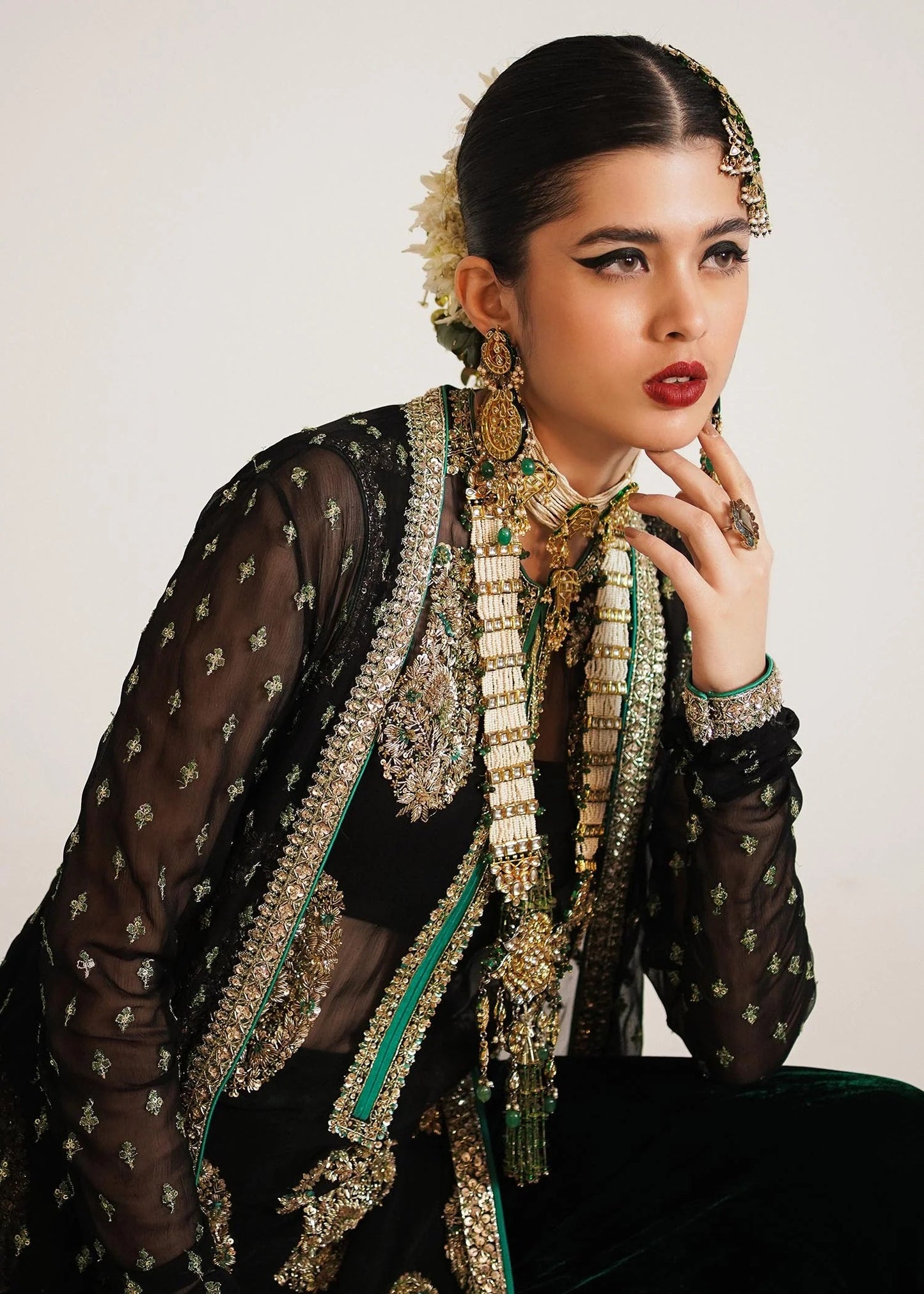 Hussain Rehar | 3 Piece Unstitched Embroidered Satin Silk | Raina