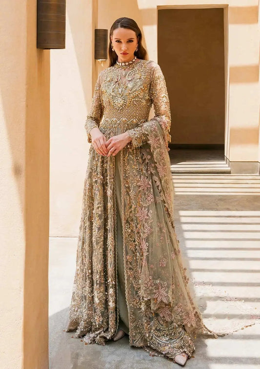 Elaf Premium | 3 Piece Unstitched Embroidered Poly Net Hand Embellished | EEB-08 RANIA