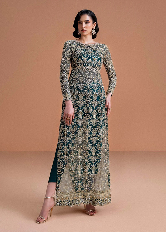 Kanwal Malik | 3 Piece Unstitched Net Embroidered Organza | Zaira