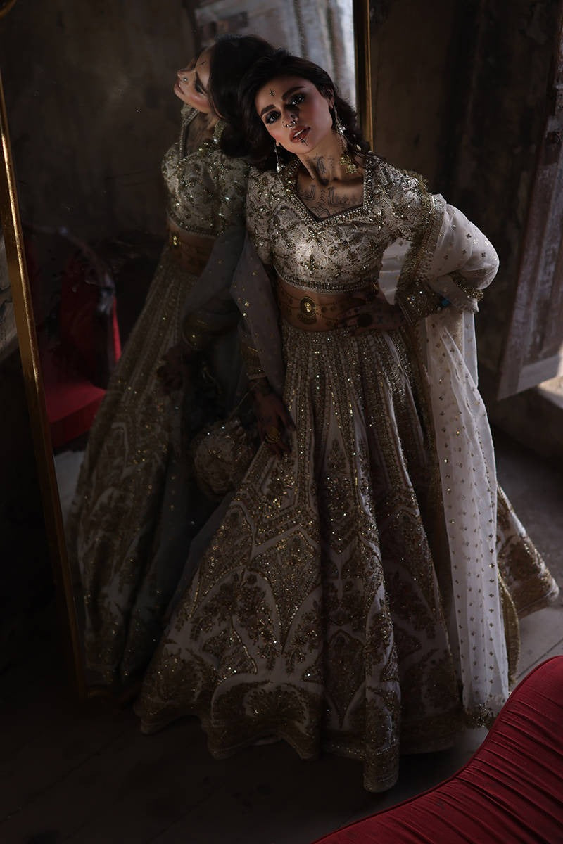 Mohsin Naveed Ranjha | Italian Silk Choli Lehgna | Bibbojaan