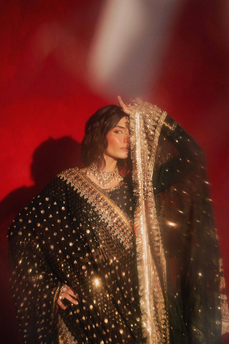 MNR |  3 Piece Unstitched Embroidered Indian Silk | Dil Raas