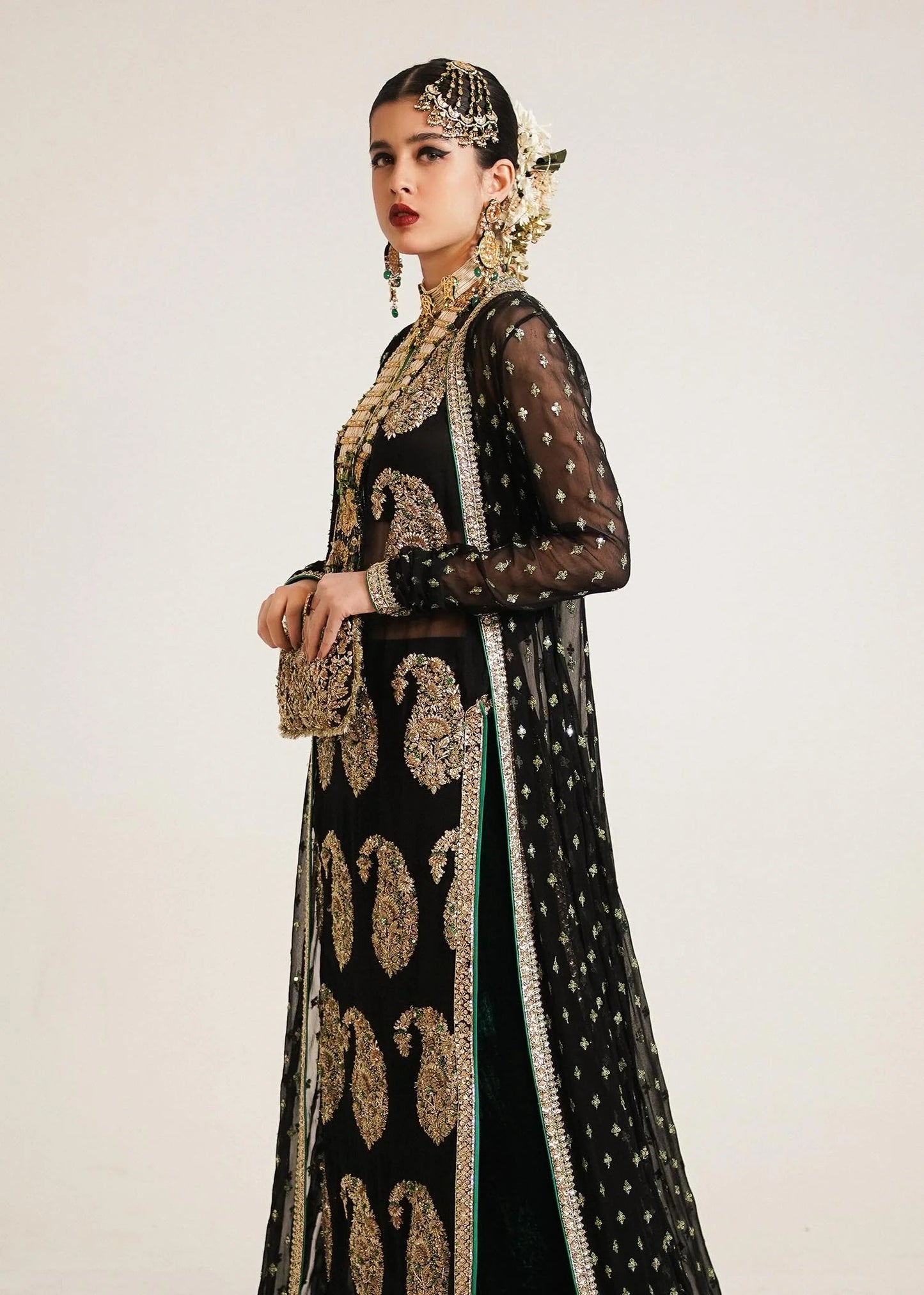 Hussain Rehar | 3 Piece Unstitched Embroidered Satin Silk | Raina