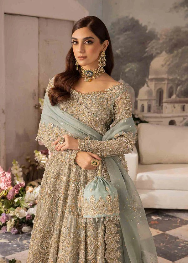 Kanwal Malik | 3 Piece Unstitched Embroidered Lehenga | Nazra