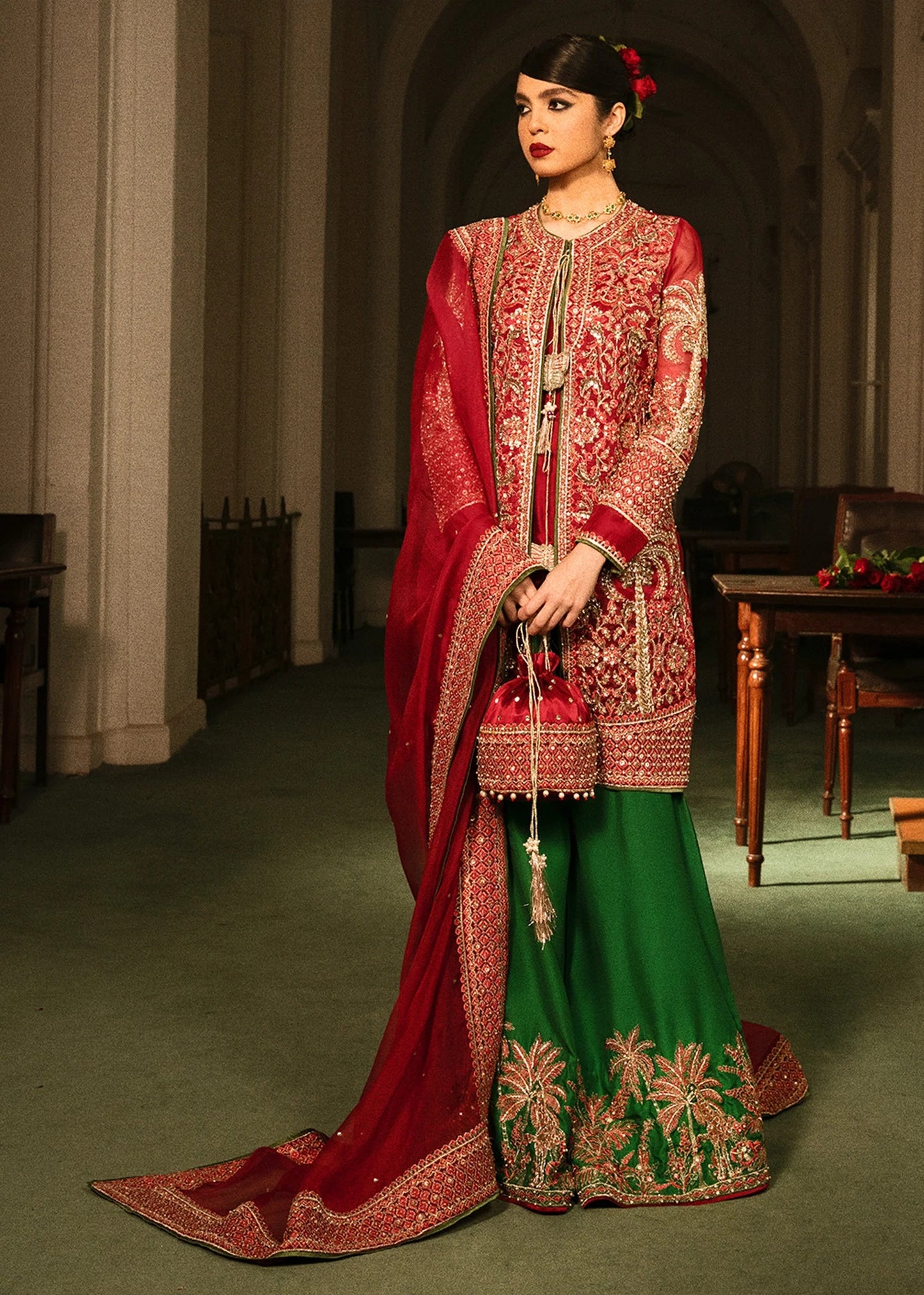 Hussain Rehar | 3 Piece Unstitched Embroidered Palazzo | Aadheen