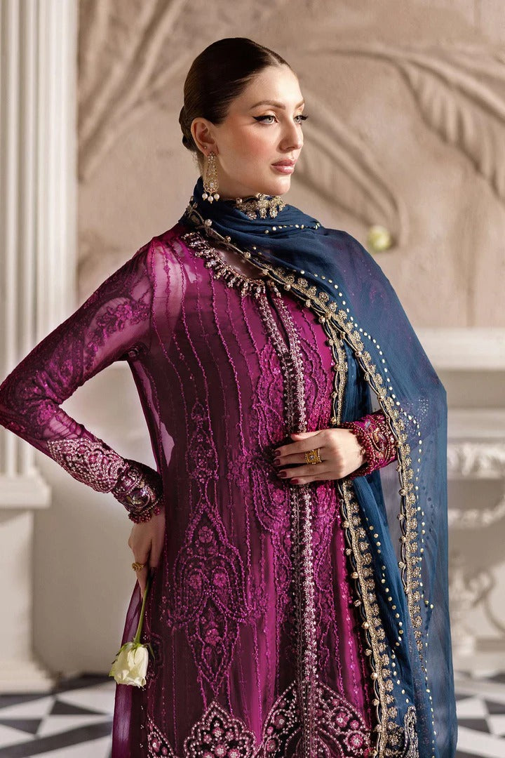 Maria B. | 3 Piece Unstitched Embroidered Chiffon Suit | MPC-25-102