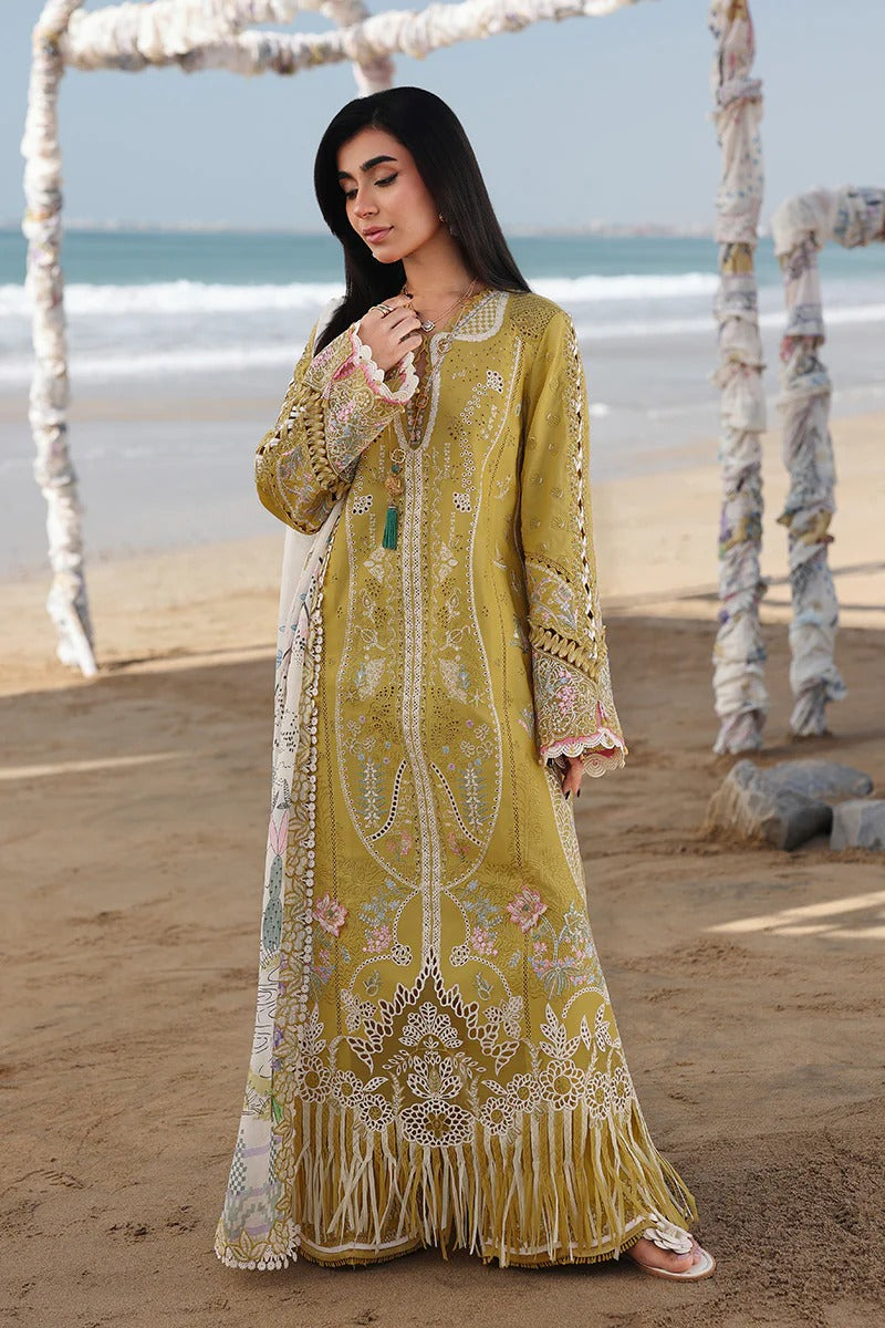 Qalamkar | 3 Piece Unstitched Embroidered Lawn | SA-07 HIRA