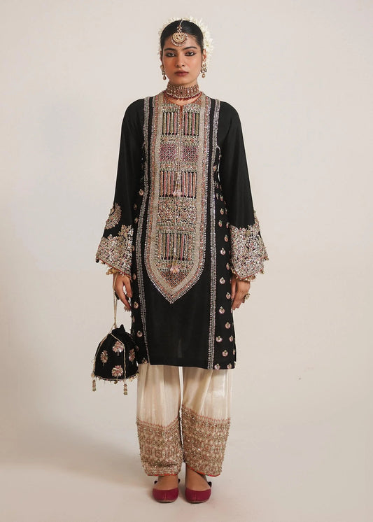 Hussain Rehar | 3 Piece Unstitched Embroidered Raw Silk | Zephyr
