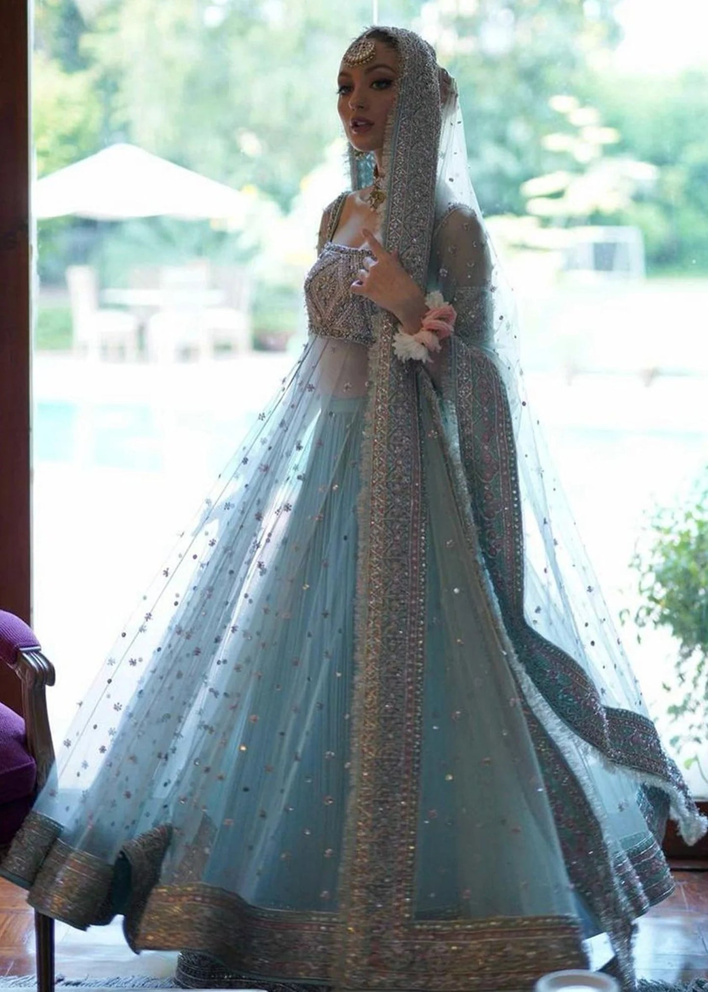 Hussain Rehar | 3 Piece Unstitched Silk Sharara | Saahil