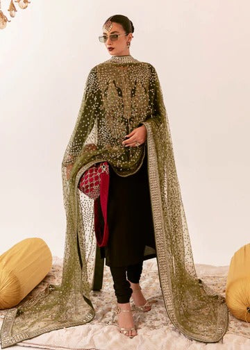 Hussain Rehar | 3 Piece Unstitched Embroidered Raw Silk | Darya