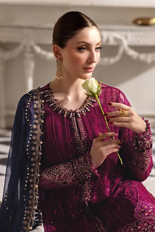 Maria B. | 3 Piece Unstitched Embroidered Chiffon Suit | MPC-25-102
