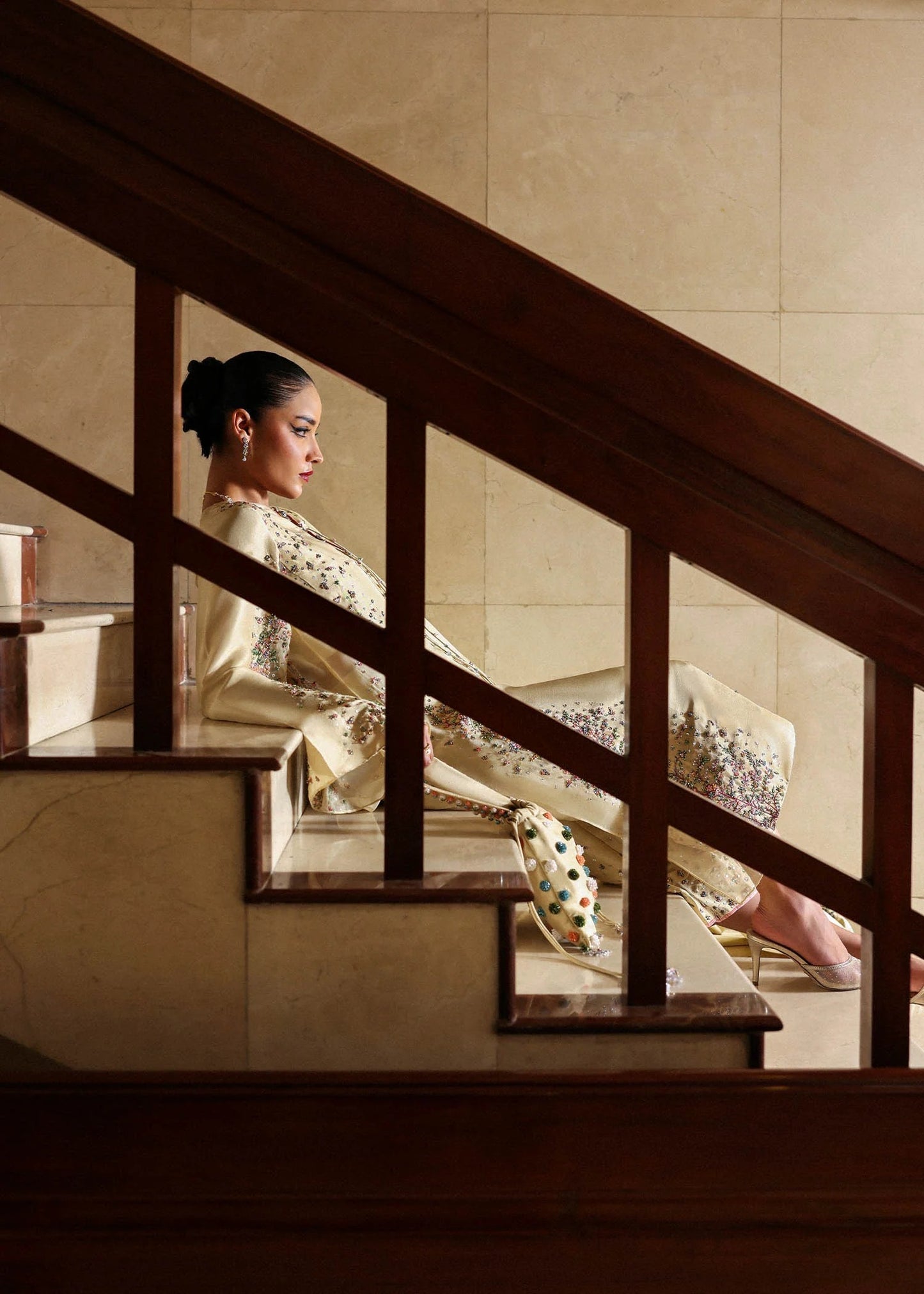 Hussain Rehar | 3 Piece Unstitched Raw Silk + Organza | Ciel