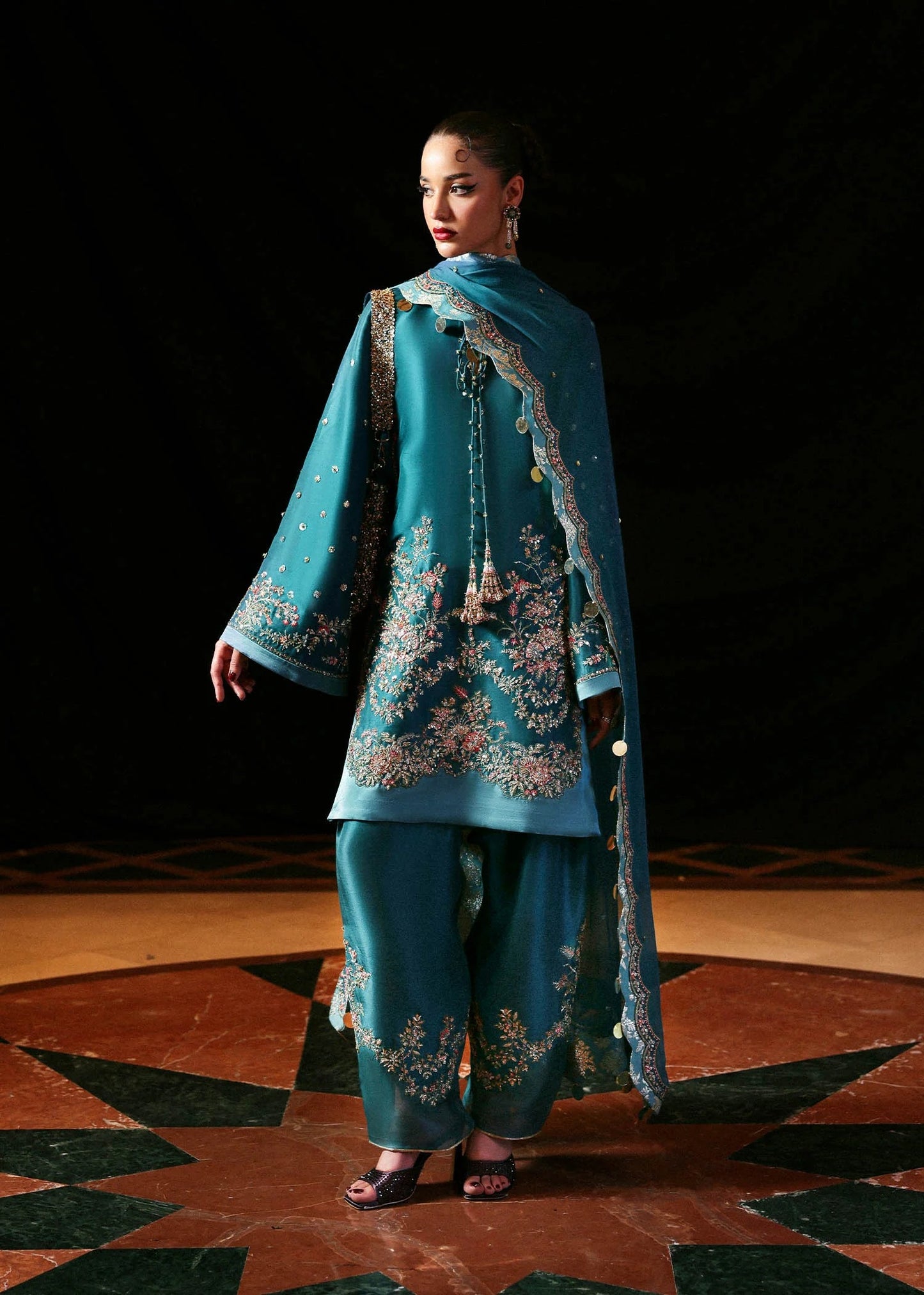 Hussain Rehar | 3 Piece Unstitched Embroidered Grip Silk | Verta