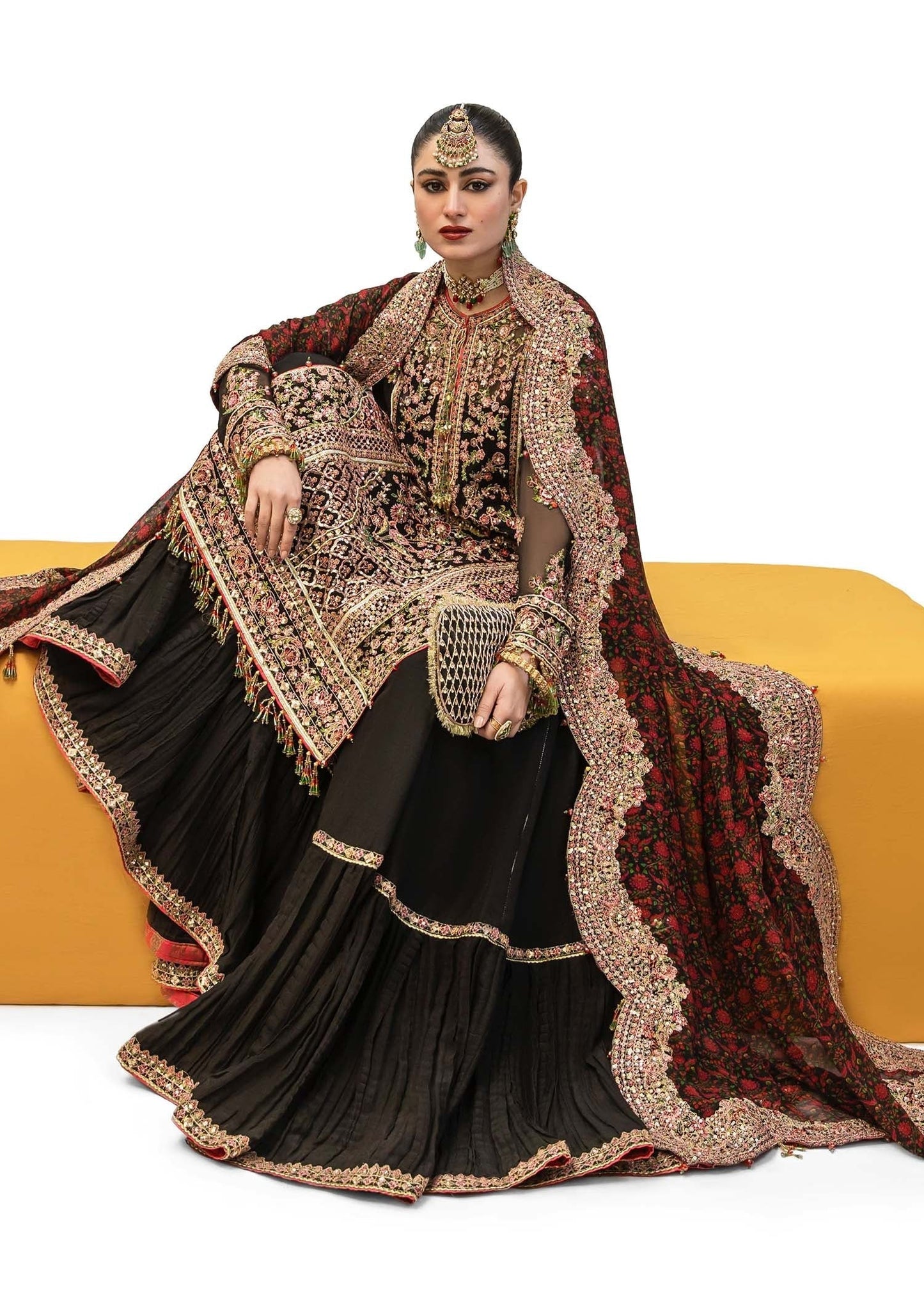 Hussain Rehar | 3 Piece Unstitched Embroidered Chiffon | Haqeeqat