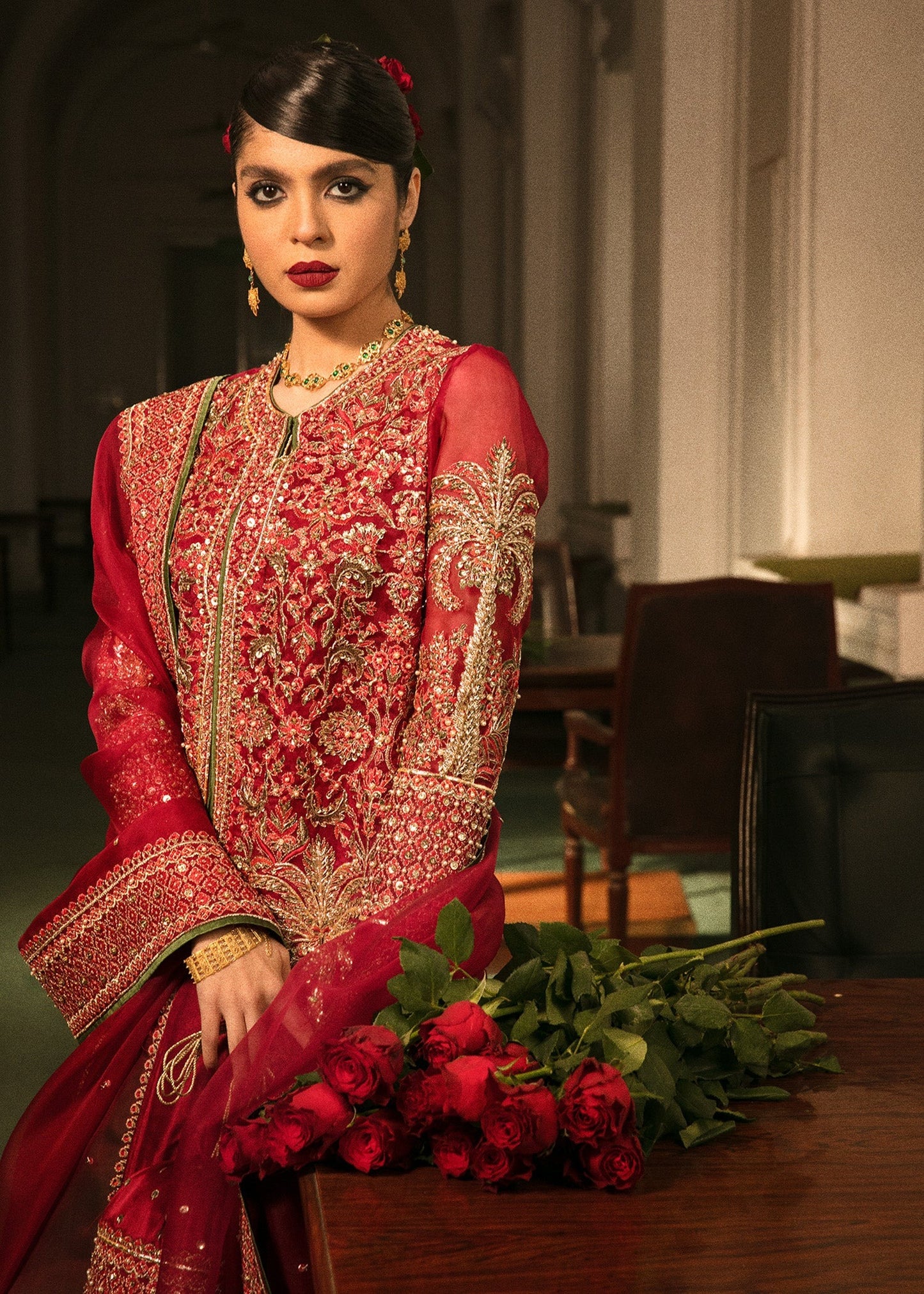 Hussain Rehar | 3 Piece Unstitched Embroidered Palazzo | Aadheen
