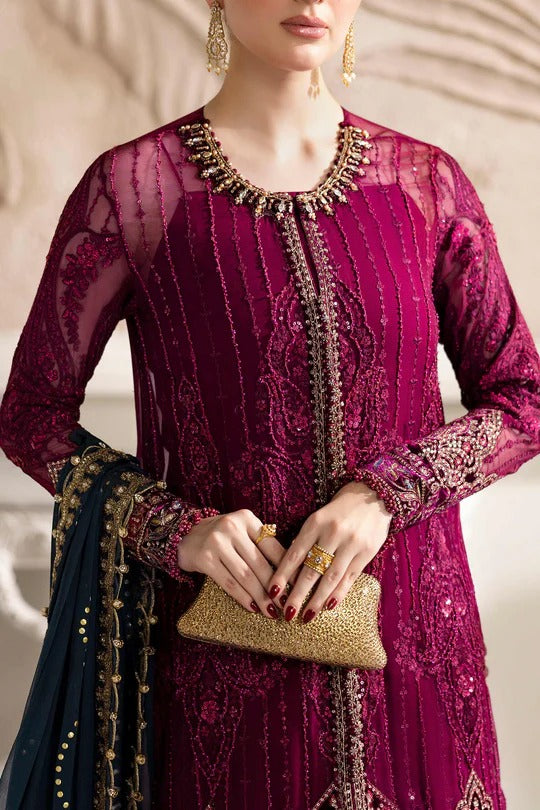 Maria B. | 3 Piece Unstitched Embroidered Chiffon Suit | MPC-25-102