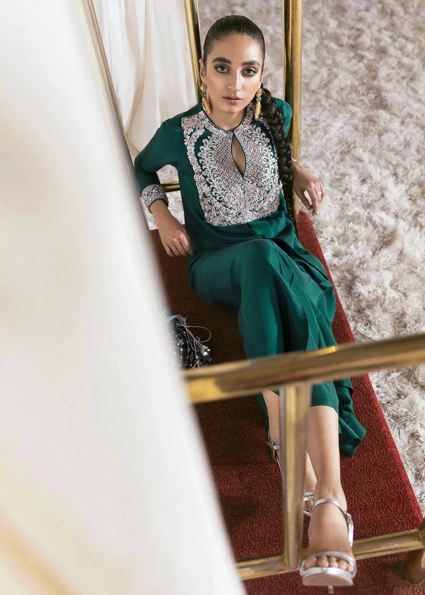 Hussain Rehar | 3 Piece Unstitched Embroidered Raw Silk | Yarrow