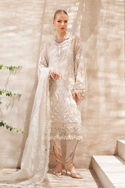 Maria B. | 3 Piece Unstitched Embroidered Organza | Pearla