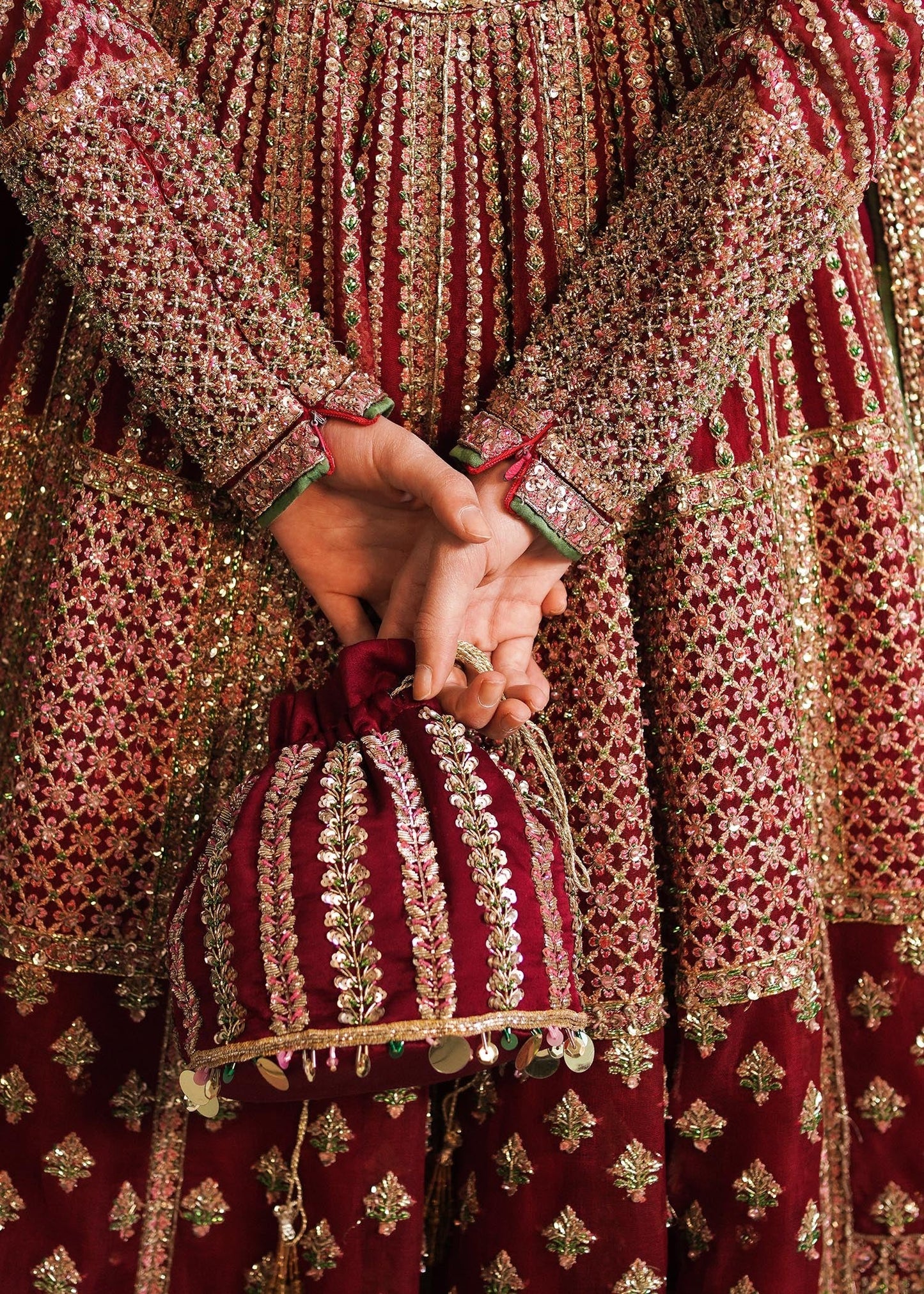 Hussain Rehar | Bridal Lehnga with Organza Dupatta | Sarang