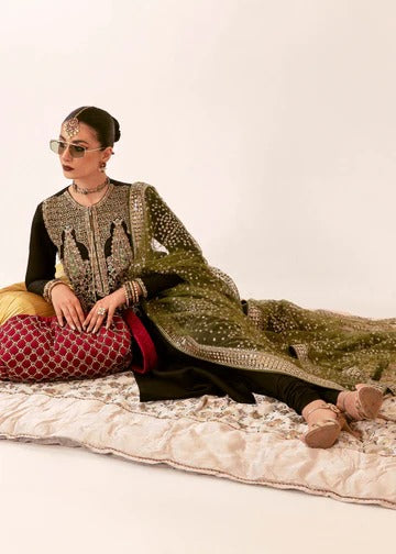 Hussain Rehar | 3 Piece Unstitched Embroidered Raw Silk | Darya