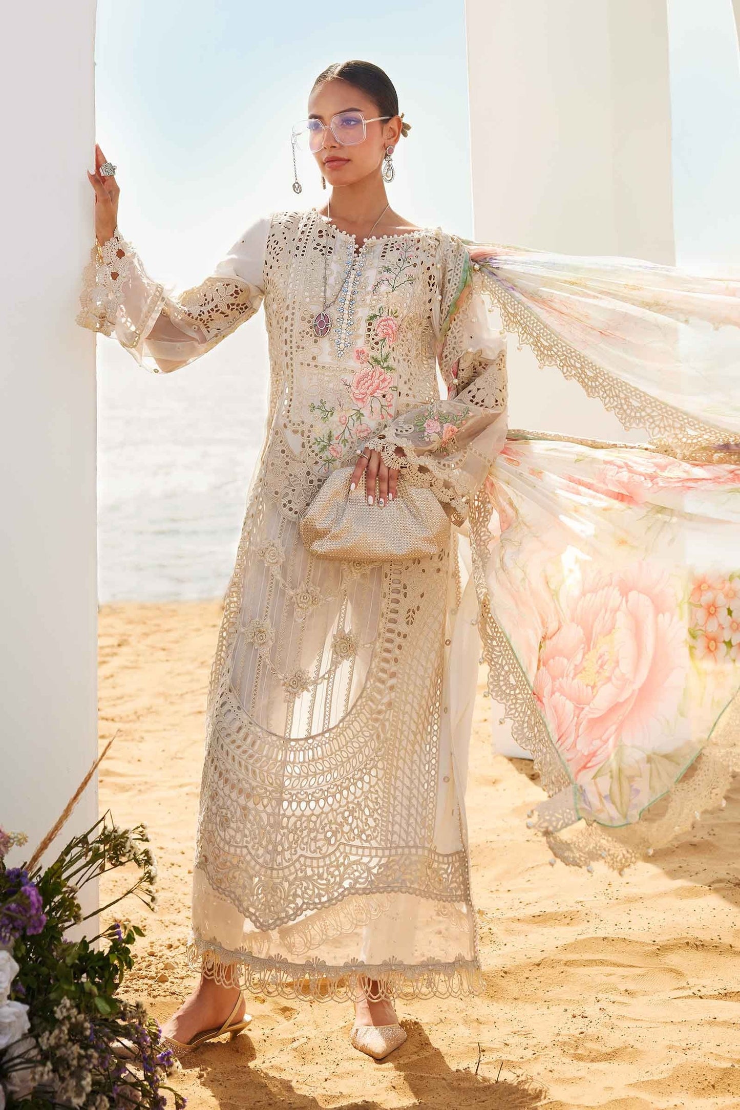 Maria B. | 3 Piece Unstitched Embroidered Lawn Suit | LAWN-25-07