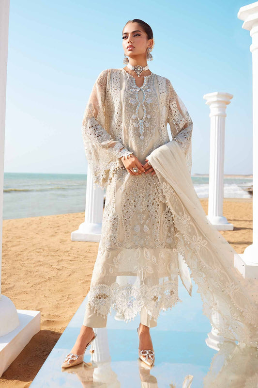 Maria B. | 3 Piece Unstitched Embroidered Organza Suit | LAWN-25-09
