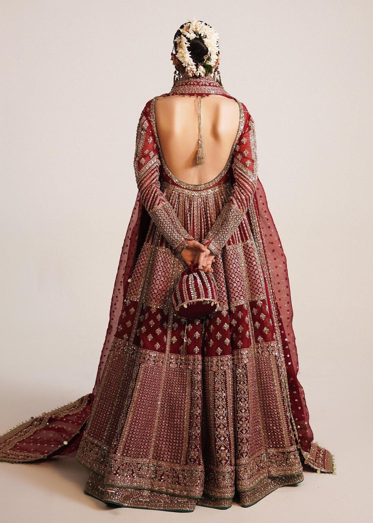 Hussain Rehar | Bridal Lehnga with Organza Dupatta | Sarang