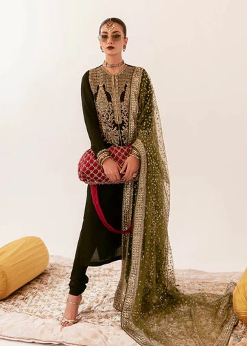 Hussain Rehar | 3 Piece Unstitched Embroidered Raw Silk | Darya