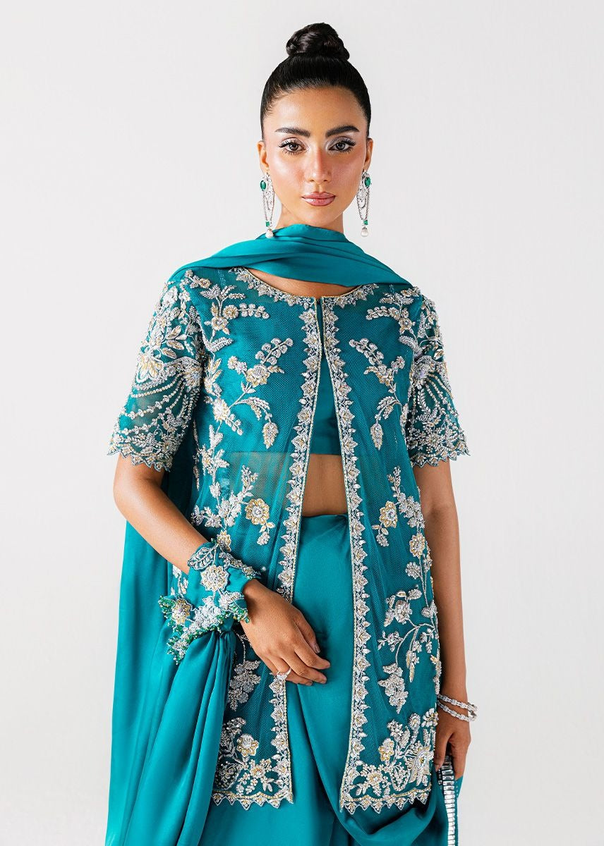 Sara Rohale Asghar | 3 Piece Unstitched Embroidered Silk | Zumrud Ayin