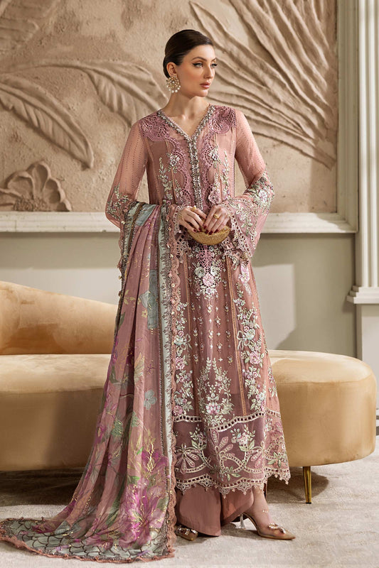 Maria B. | 3 Piece Unstitched Embroidered Chiffon Suit | MPC-25-105