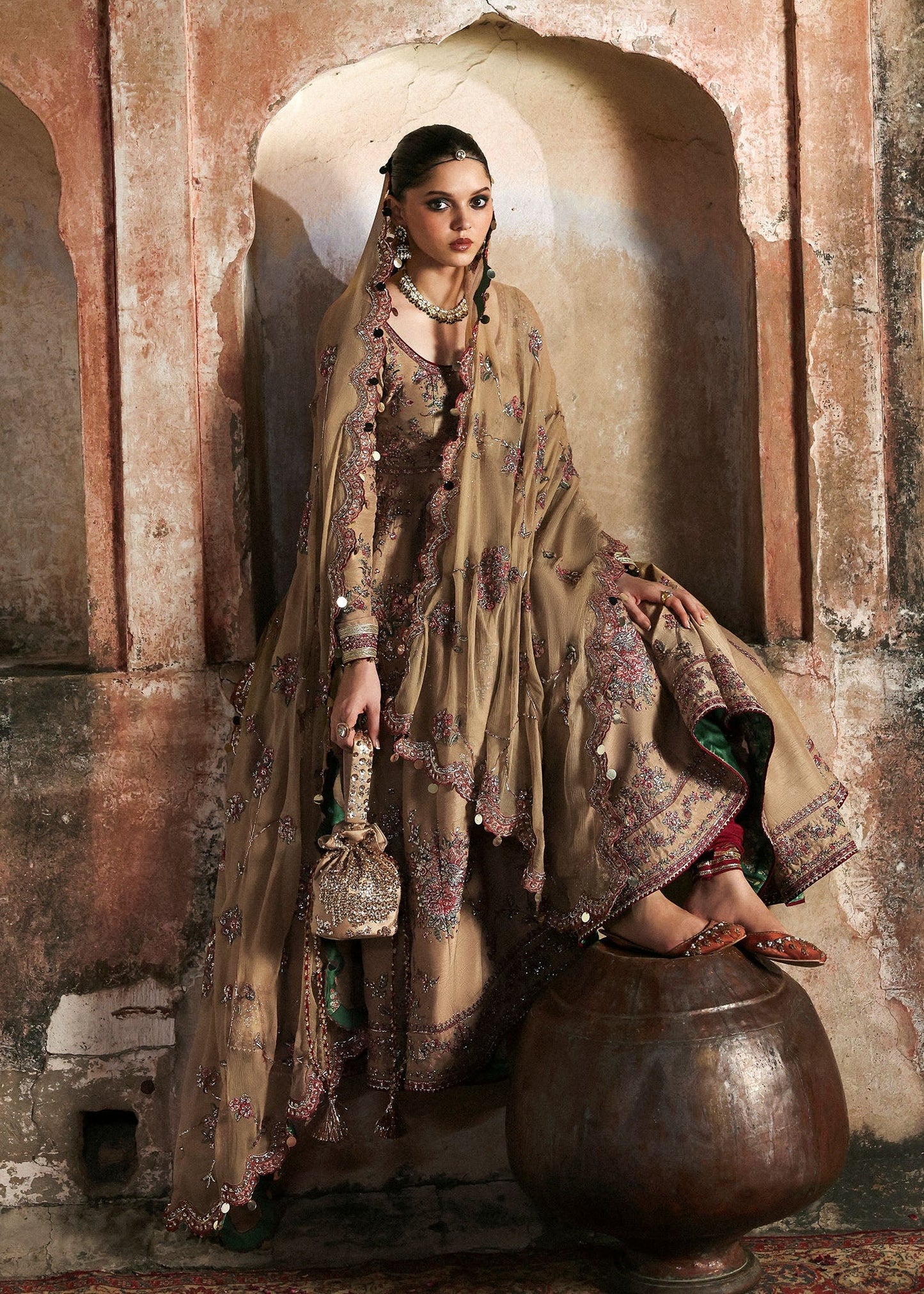 Hussain Rehar | 3 Piece Unstitched Embroidered Raw Silk | Mahvash