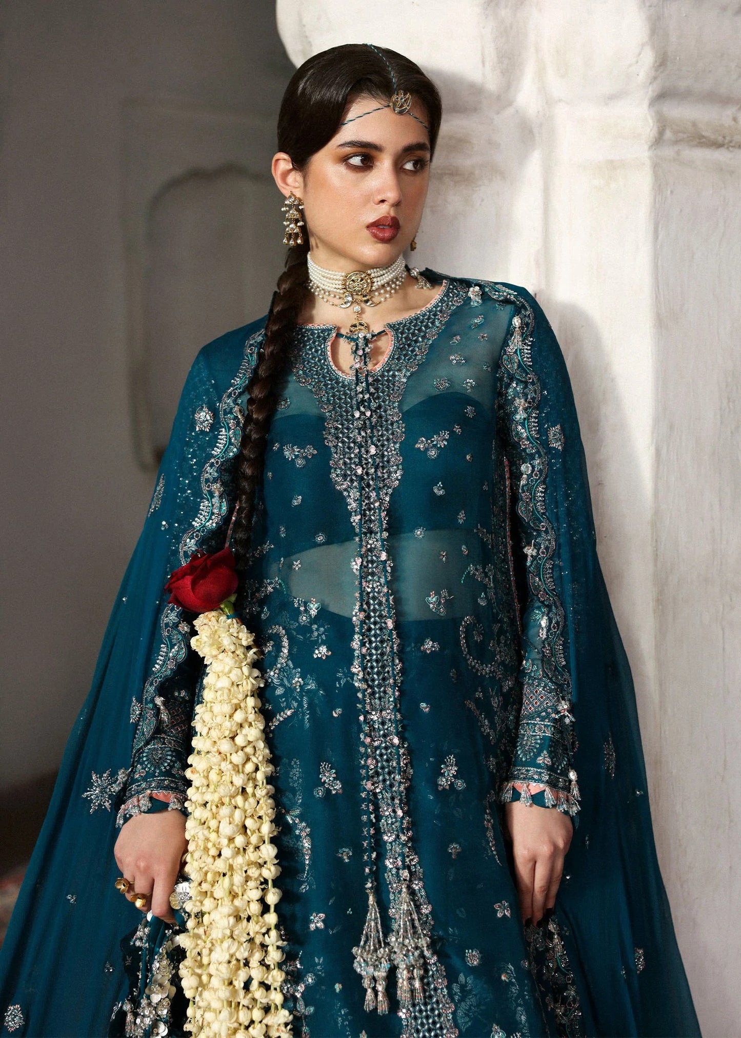 Hussain Rehar | 3 Piece Unstitched Embroidered Organza | Zebunisa