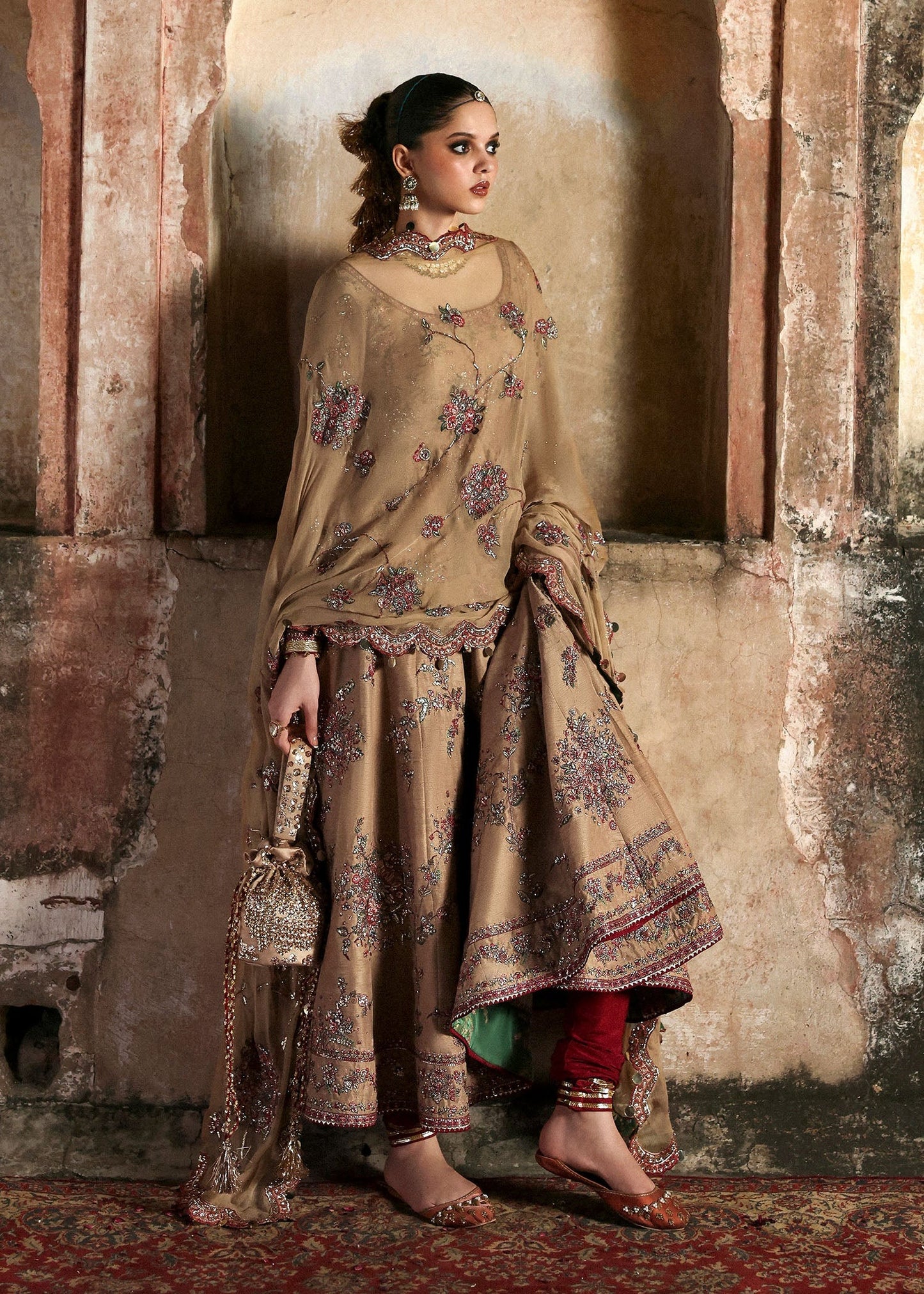 Hussain Rehar | 3 Piece Unstitched Embroidered Raw Silk | Mahvash