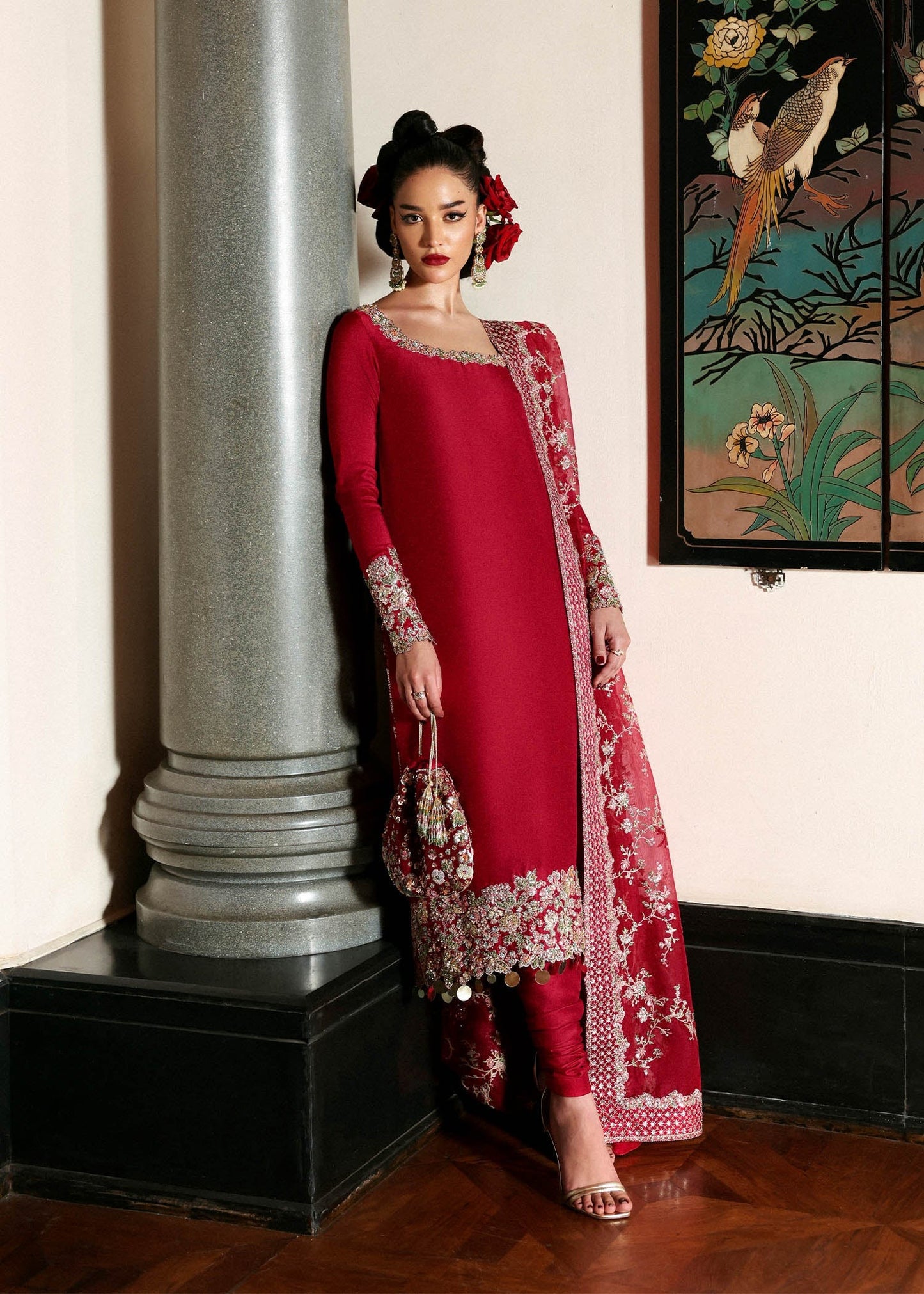 Hussain Rehar | 3 Piece Unstitched Embroidered Raw Silk | Zephira
