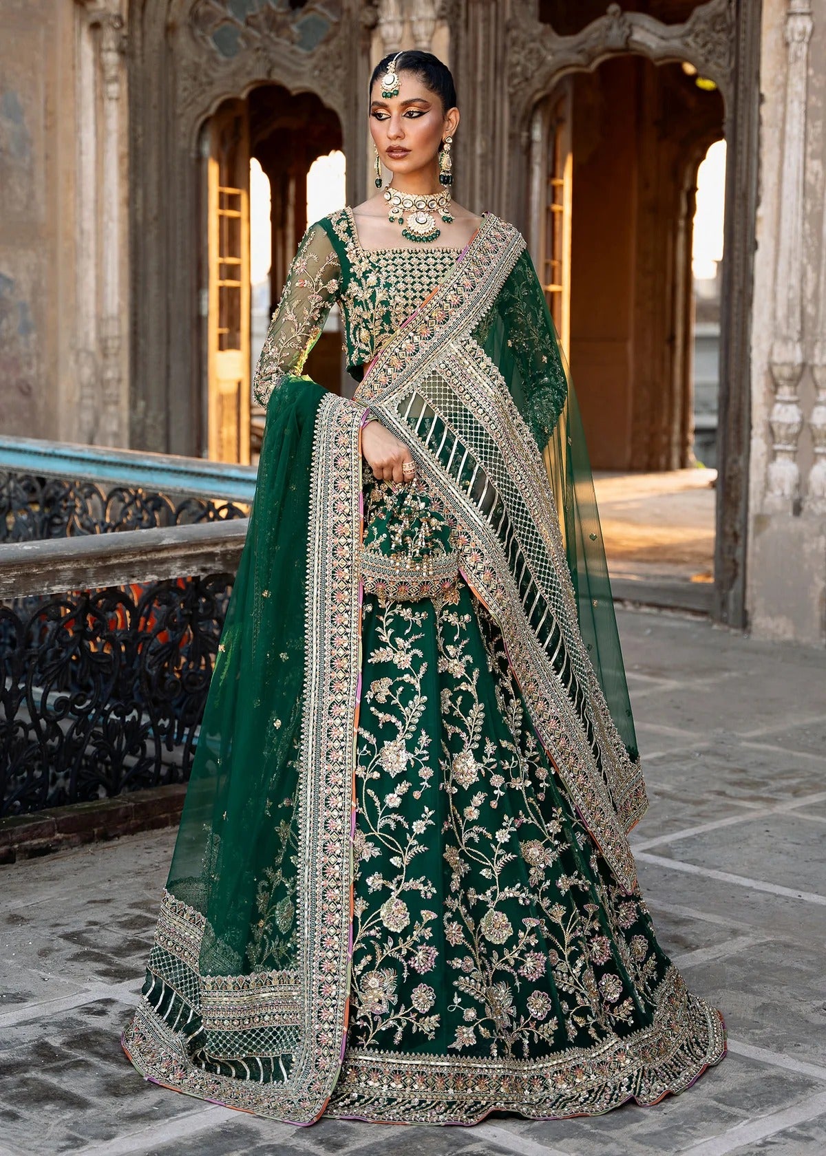 Kanwal Malik | Unstitched Bridal Net Choli with Lehenga | Sukhan