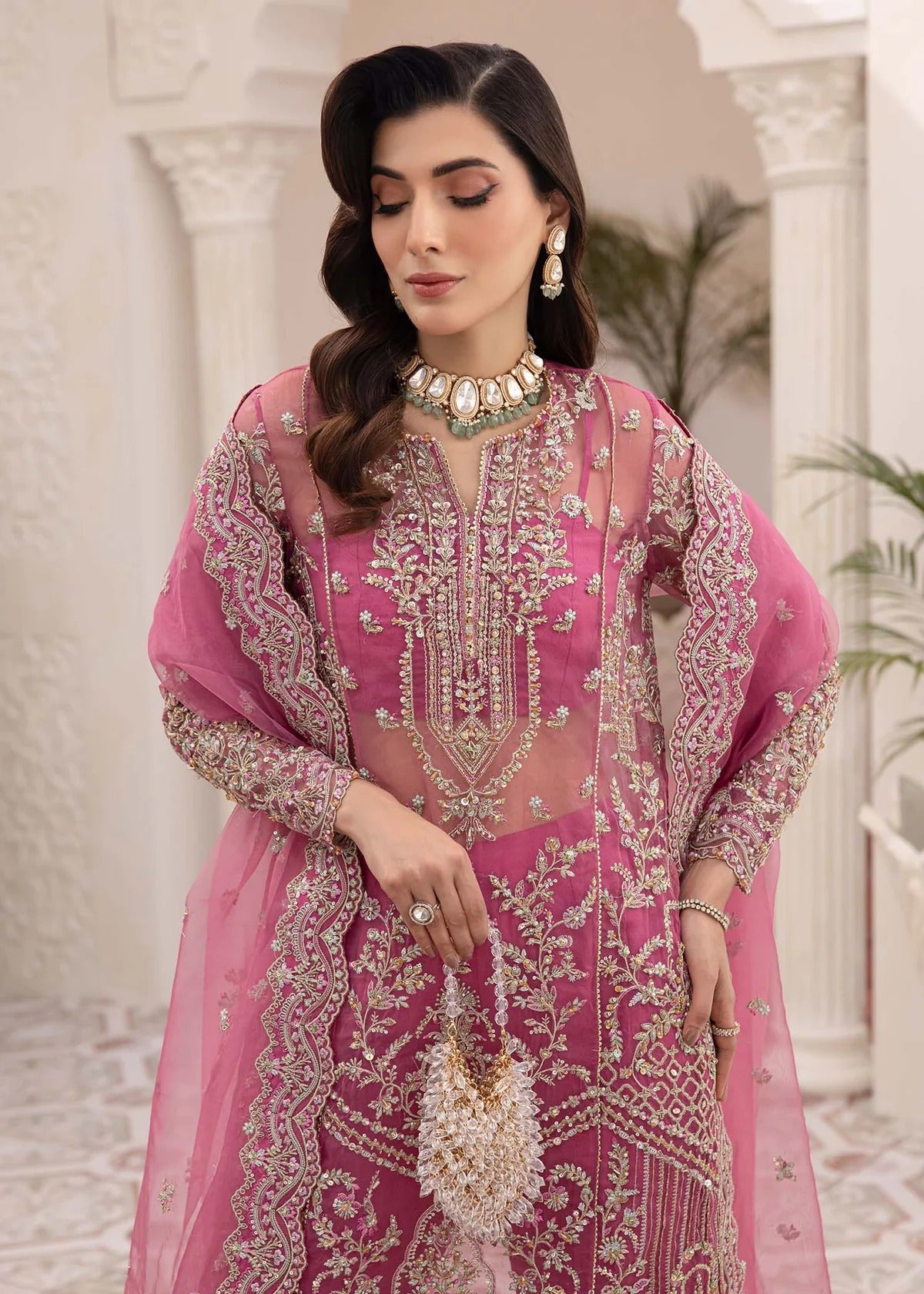 Kanwal Malik | 3 Piece Unstitched Embroidered Organza | Risha