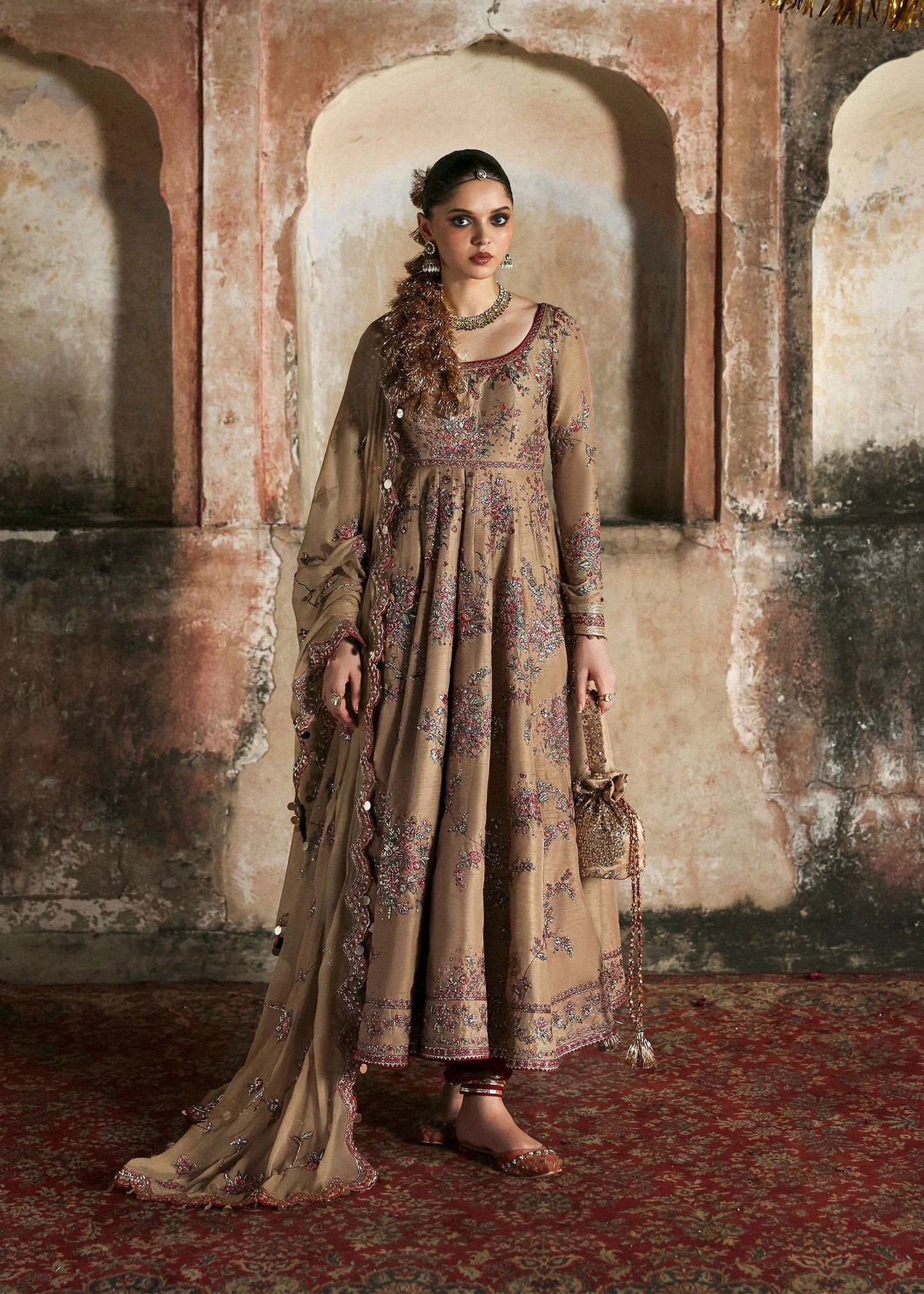 Hussain Rehar | 3 Piece Unstitched Embroidered Raw Silk | Mahvash
