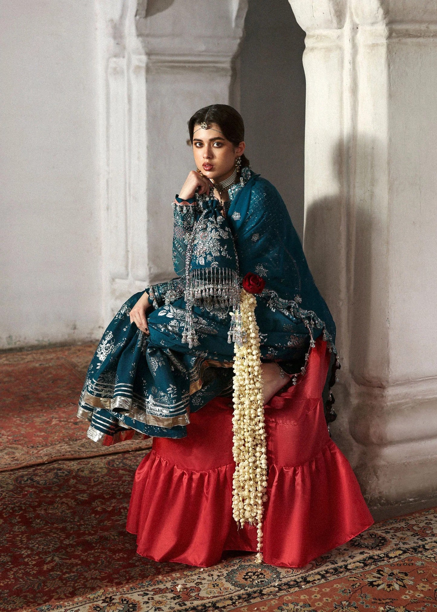 Hussain Rehar | 3 Piece Unstitched Embroidered Organza | Zebunisa