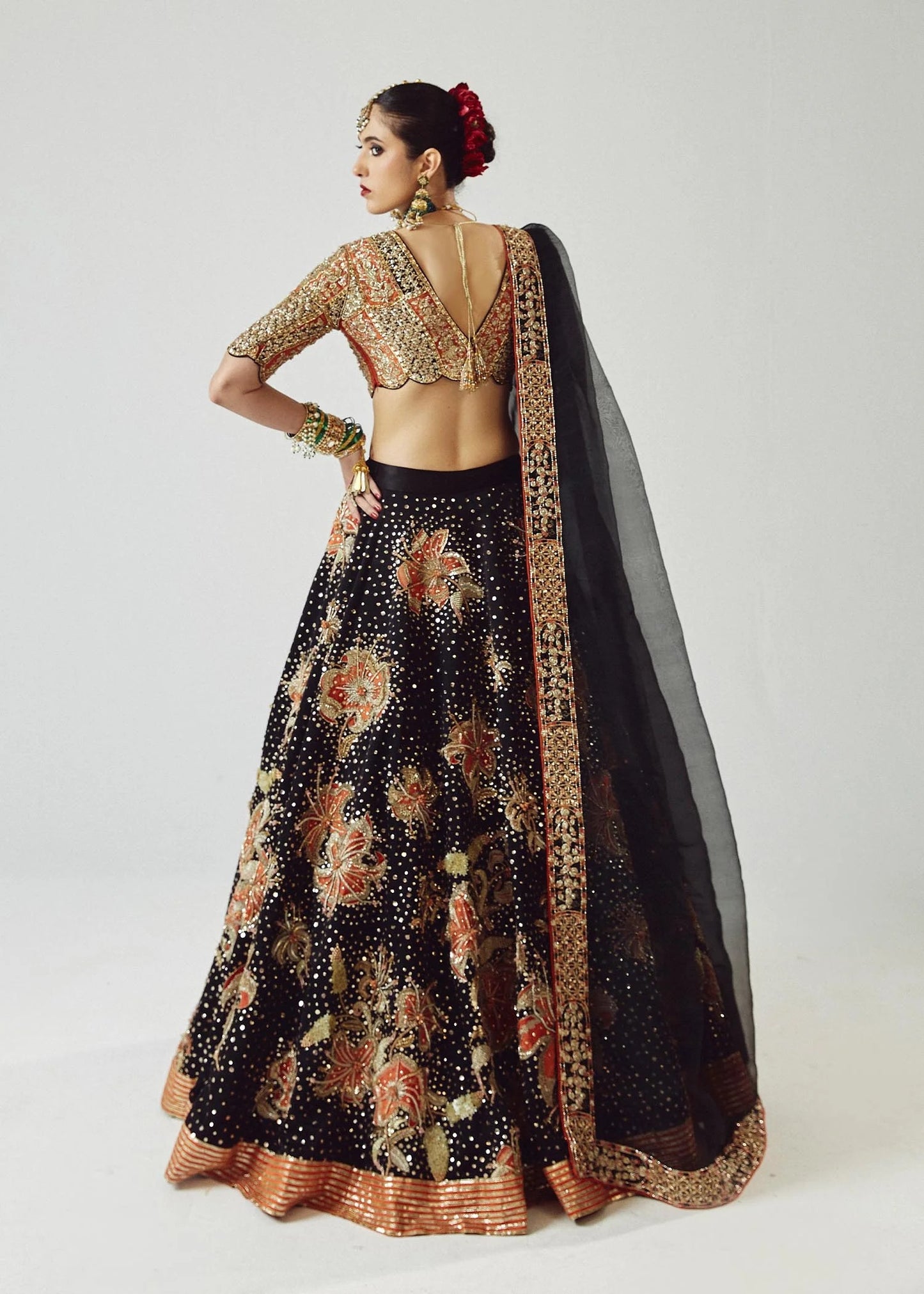 Hussain Rehar | Unstitched Satin Choli Silk Lehnga | Zaib