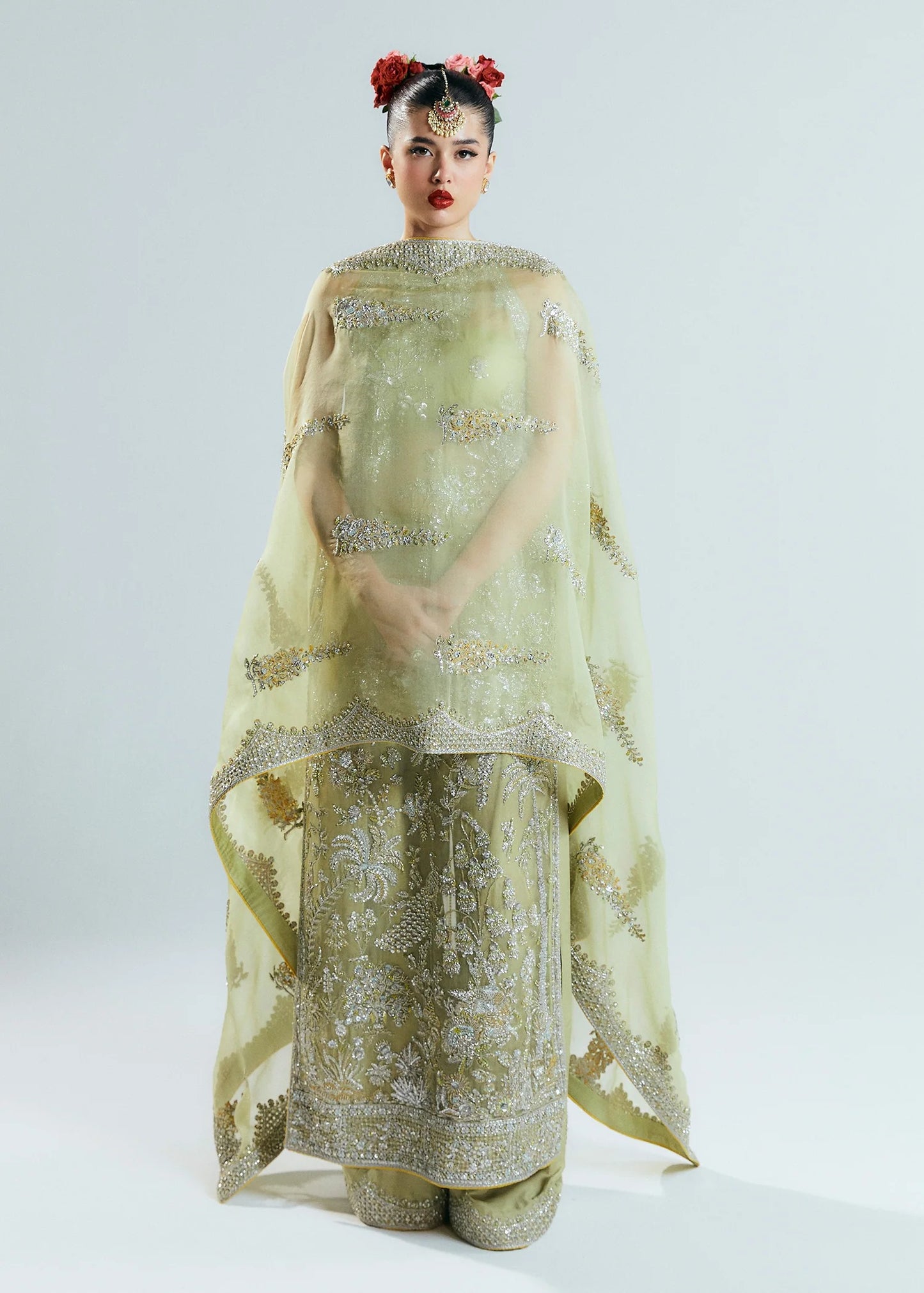 Hussain Rehar | 3 Piece Unstitched Embroidered Raw Silk | Mintara