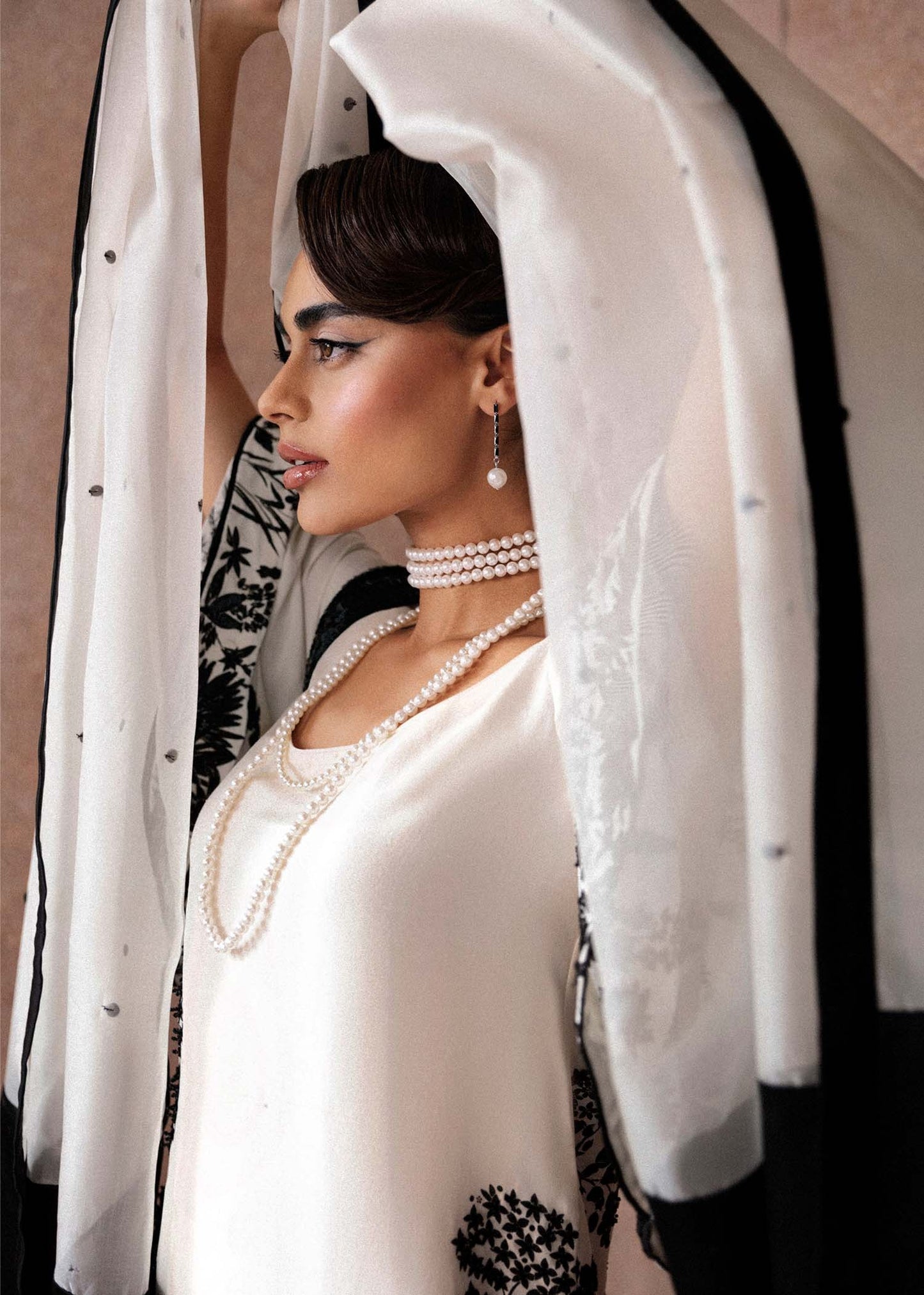 Hussain Rehar | 3 Piece Unstitched Raw Silk Embellished Pearls | Tusk