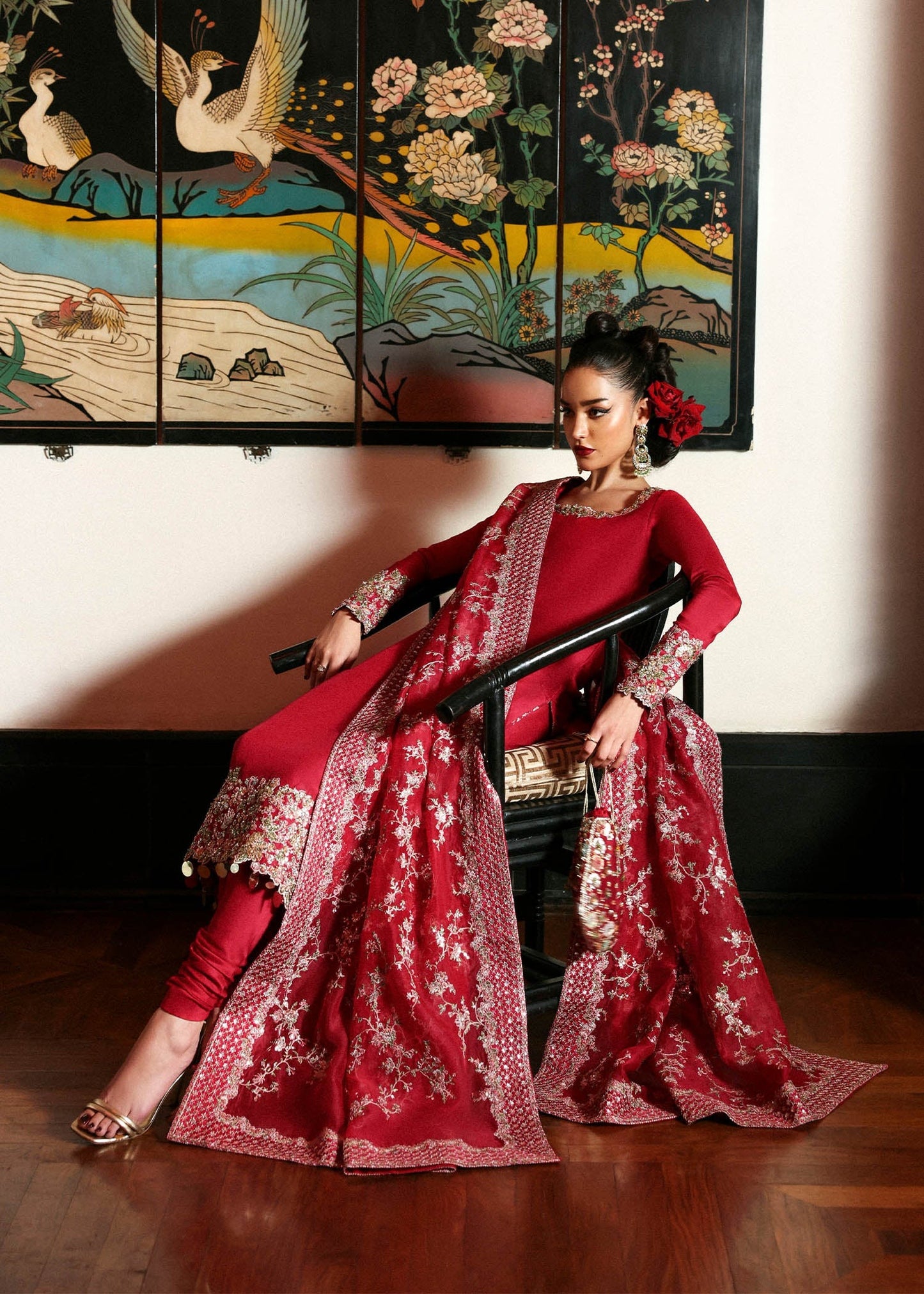 Hussain Rehar | 3 Piece Unstitched Embroidered Raw Silk | Zephira