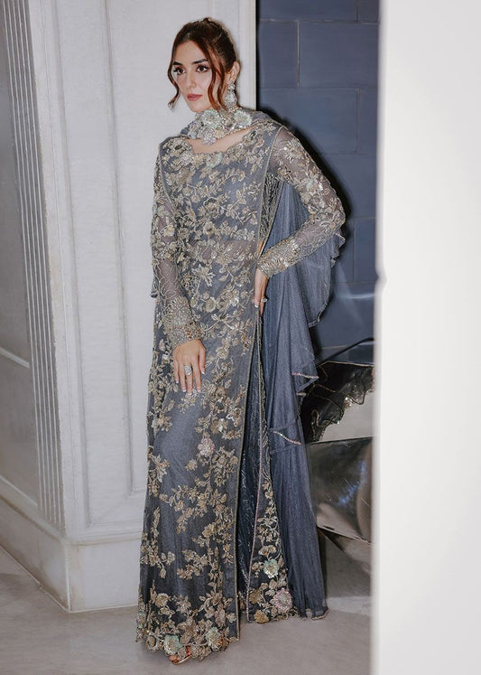 Sara Rohale Asghar | 3 Piece Unstitched Embroidered Silk | Lazulum