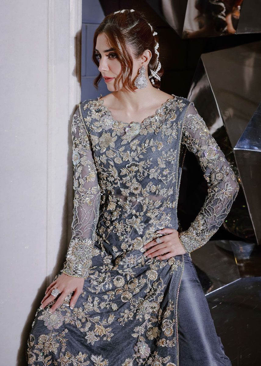 Sara Rohale Asghar | 3 Piece Unstitched Embroidered Silk | Lazulum