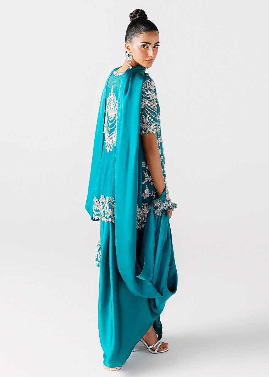 Sara Rohale Asghar | 3 Piece Unstitched Embroidered Silk | Zumrud Ayin