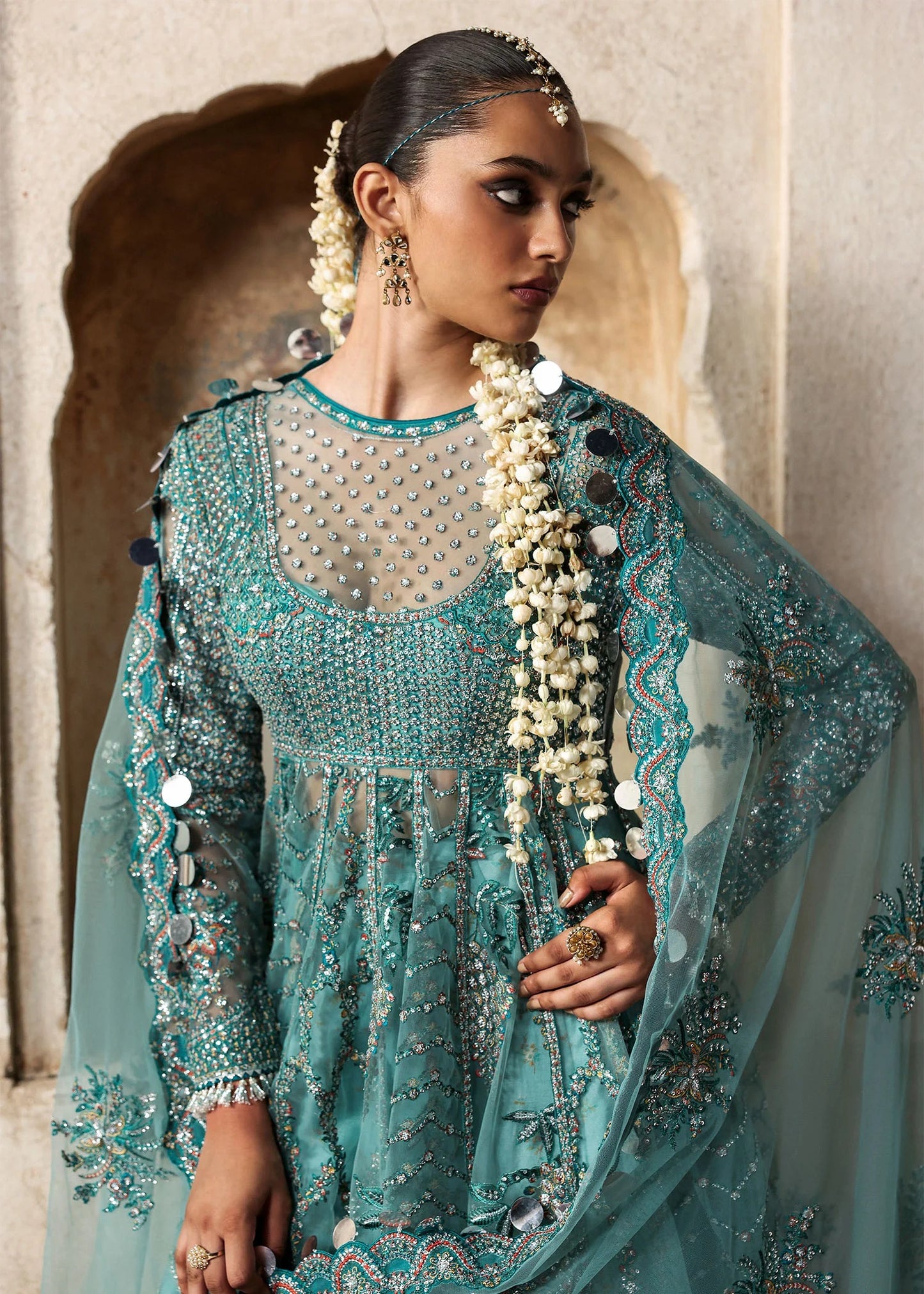Hussain Rehar | 3 Piece Unstitched Embroidered Raw Silk | Nagma